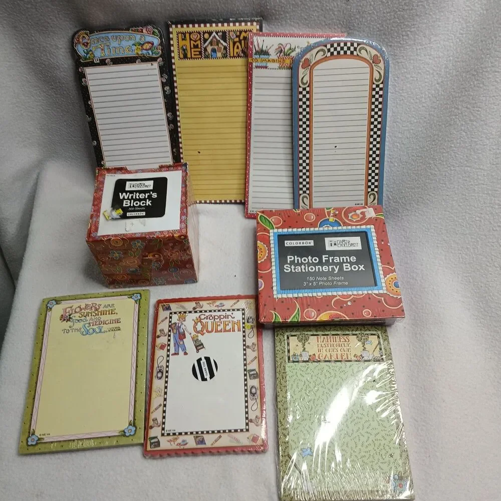 9 Piece Lot of Mary Engelbreit Stationery Box Block Notepads Y2k Vintage #2